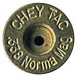 .338 Norma Magnum Dummy  United States CHEY TAC .338 Norma Mag head view.