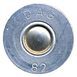 .50 BMG Plastic Training M858 West Germany DAG 82 head view.