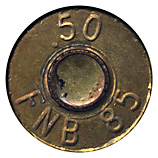 .50 BMG Tracer  Belgium FNB 85 .50 head view.