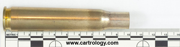 .50 BMG New Primed Empty  Israel T Z Z 96 profile view.