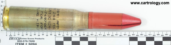 20 x 102mm APDS MK 244 MOD 0 United States  profile view.