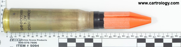 20 x 102mm APDS MK 149 MOD 2 United States  profile view.