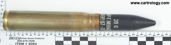 20 x 110mm HS AP-T M95A1 United States 20MM M21A1 NESCO 1951 profile view.