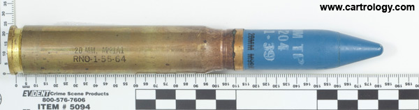 20 x 110mm HS TP M204 United States  profile view.