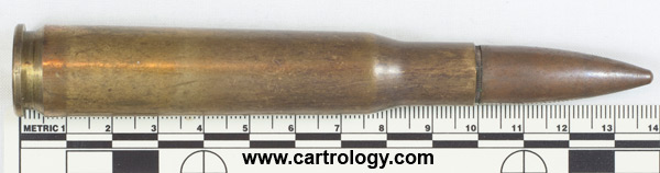 .50 BMG Dummy  Australia AFF 89 profile view.