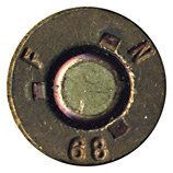 5.56 x 45mm Ball  Belgium F N 68 head view.