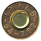 7.62mm NATO Blank  Argentina F.M."F.L.B."-  7.62 - 64 - head view.