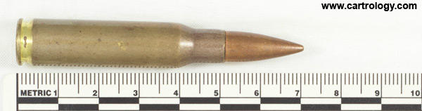 7.62mm NATO Ball  Argentina 7.62x51 FLB 76 profile view.