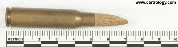 7.62mm NATO Blank  Chile F.M.E. 7,62N. 60 profile view.