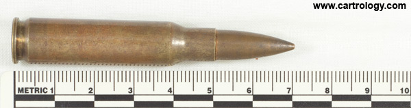 7.62mm NATO Ball  Nigeria 7.62x51 O.F.N. 2-70 profile view.