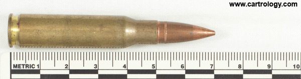 7.62mm NATO Tracer R1M1 South Africa A78 7.62 G.R1 M1 profile view.