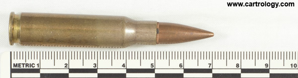 7.62mm NATO Ball  Unknown 7.62 10-80 profile view.