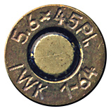 5.56 x 45mm Blank  West Germany 5,6x45Pl. IWK 1-64 head view.