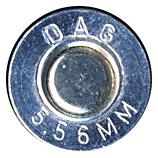5.56 x 45mm Plastic Training  Germany DAG 5.56MM head view.