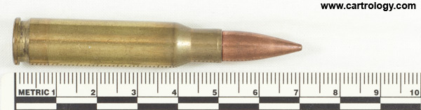 7.62mm NATO Ball  Argentina 7.72x51 02 FLB 89 profile view.