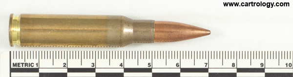 7.62mm NATO Ball  Argentina 7,62x51 05 FLB 83 profile view.