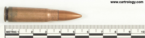 7.62 x 39 mm Ball  Soviet Union 539 * 58 * profile view.
