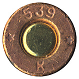 7.62 x 39 mm Tracer  Soviet Union 539 * K * head view.