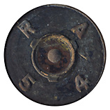 .50 BMG Fired  United States R A 5 4 head view.