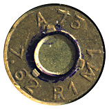 7.62mm NATO Ball (Reduced Range)  South Africa A 73 7.62 R1 M1 head view.