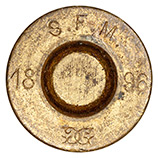 7 x 57mm Mauser Ball  France S.F.M. 18 GG (monogram) 96 head view.