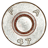 7.62mm pre-NATO Short Case Proof  United States F A 47 head view.