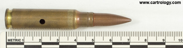 7.62mm pre-NATO Intermediate Case Dummy  United States F A 49 profile view.