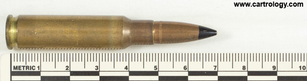 7.62mm pre-NATO Intermediate Case AP  United States F A 48 profile view.