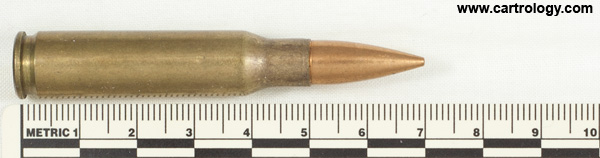 7.62mm NATO Ball  Ethiopia M * 84 * profile view.