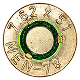 7.62mm NATO Blank  West Germany 7.62x51 MEN-78 head view.