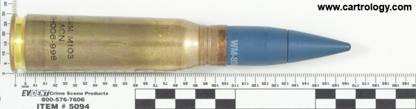 20 x 102mm TP PGU-27/B United States  profile view.