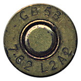 7.62mm NATO Ball L2A2 United Kingdom GB 58 7.62 L2A2 head view.