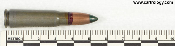 7.62 x 39 mm Tracer  Romania 87 profile view.