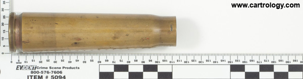 20 x 113mm Lathi Fired  Finland 19 (T in diamond in circle) 39 TIKKAKOSKI profile view.