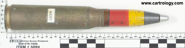 20 x 110mm USN HEI  United States IS 7-54  20MM-MK.5,MOD.0 profile view.