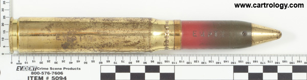 20 x 110mm HS HEI  United States 20MM M21A1 LC 52 profile view.