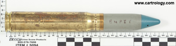 20 x 110mm HS Incendiary  United States 20MM M21A1 NS 51 profile view.