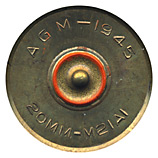 20 x 110mm HS Dummy  United States AGM-1945 20MM-M21A1 head view.