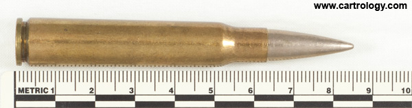 8 x 63mm Bofors MG Ball M/32 Norway / (crown) / 4 / K / 0 profile view.