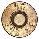 .50 BMG MP  Belgium FNB 89 .50 head view.