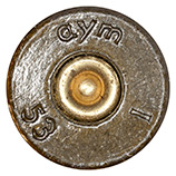 7.62 x 45 mm Dummy  Czechoslovakia aym 1 53 head view.