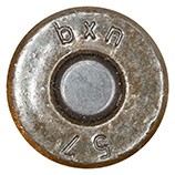 7.62 x 45 mm Ball (Reduced Range)  Czechoslovakia bxn 57 head view.