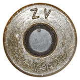 7.62 x 45 mm Ball  Czechoslovakia ZV 61 head view.