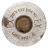 20 x 139mm HS820 Dummy DM10 West Germany 20x139 DM 10 EX LOS HO-6 EX head view.