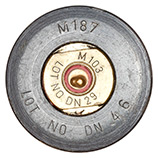 20 x 139mm HS820 HEI-T XM599 West Germany M187 LOT NO DN 46 (on primer assembly) M103 LOT NO DN 29 head view.