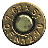7.62mm NATO Ball  Nigeria 7.62x51 O.F.N. 12-70 head view.