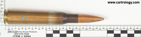 12.7 x 108mm Dummy  Yugoslavia IK 89 profile view.