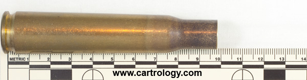 .50 BMG New Unprimed Empty  Lithuania GGG 83 ,50 profile view.