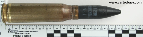 20 x 102mm Dummy  United States  profile view.