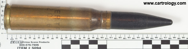 20 x 110mm USN Inert  United States F A 51 profile view.
